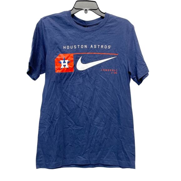 Nike Men's Houston Astros Navy Team Swoosh Lockup Short Sleeve T Shirt Size S - Picture 1 of 5